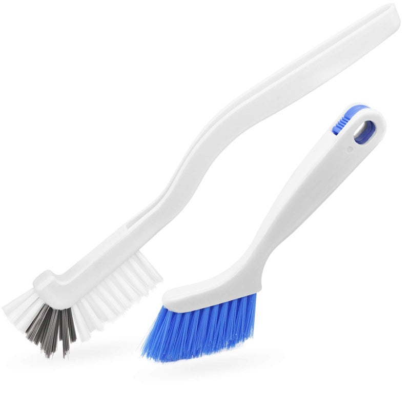 SHUNWEI 2 Pcs Cleaning Brush Small Scrub Brush for Cleaning Sink Scrub Brush with Handle  Bathroom Kitchen Edge Corner Grout Cleaning Brushes for Household Use  Window Track Cleaning Brush - Image 1